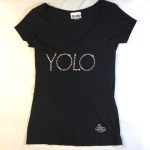 Vtg 90’s The Strip Las Vegas Yolo T-Shirt Black